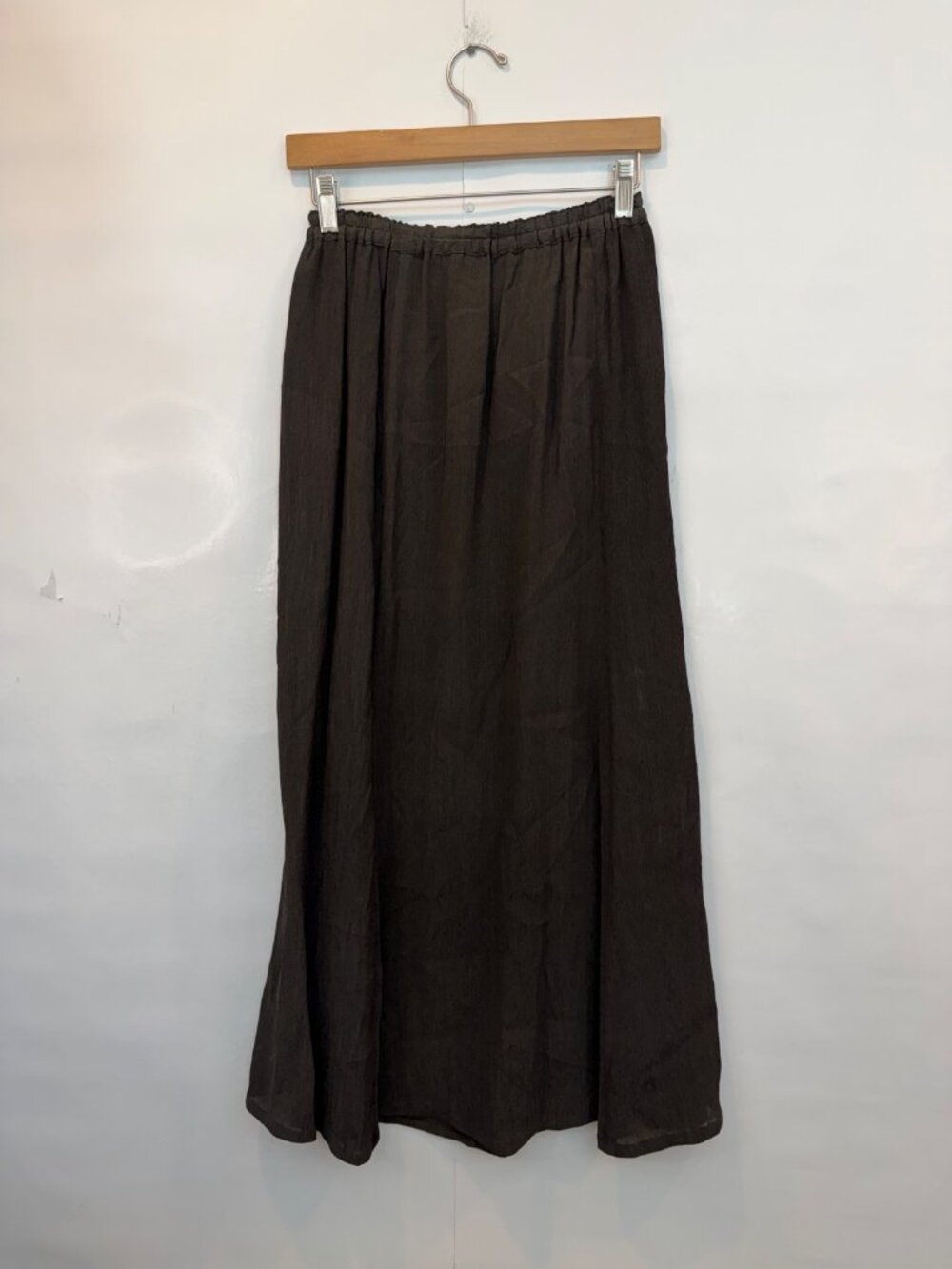 Kiss of the Wolf Art To Wear Silk Hand Painted Maxi Skirt Dark Green Size Small